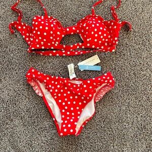 NWT retro Rockabilly 50s Style red polkadot Bikini
